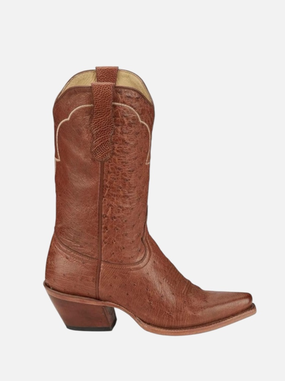 Tony Lama Lorraine Smooth Ostrich Western Boots Cognac Brown 6 NWT